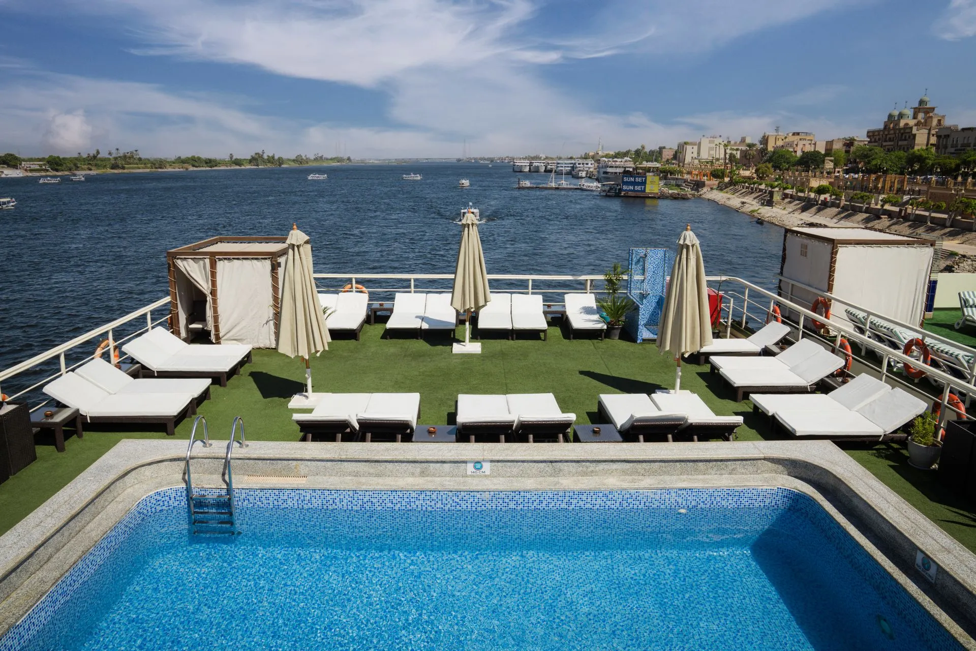 Sun deck of the MS Nile Plaza Nile Cruise Nile cruise